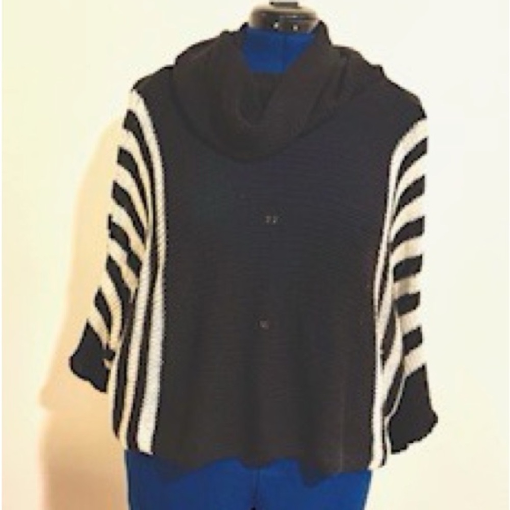 Wooden Ships Black and White Cowl Neck Sweater